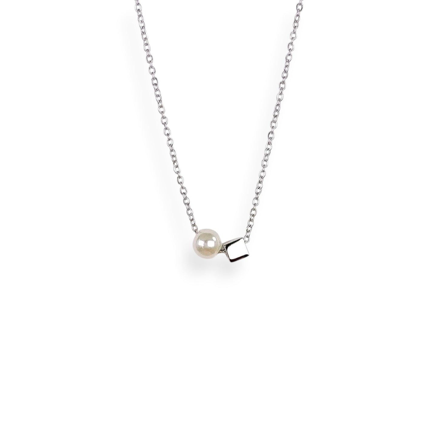 Mila Pearl Cube Necklace
