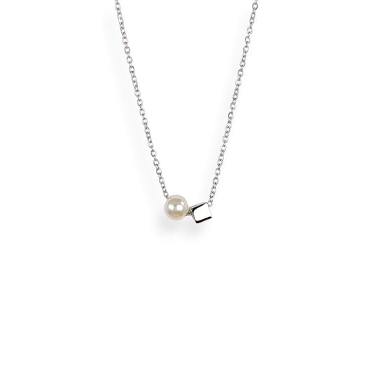 Mila Pearl Cube Necklace